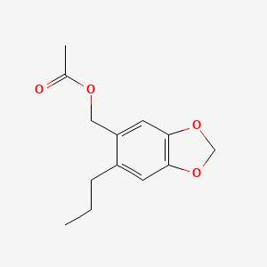 molecular formula C13H16O4 B8776144 (6-Propyl-1,3-benzodioxol-5-yl)methyl acetate CAS No. 6307-61-5