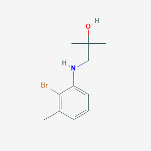 molecular formula C11H16BrNO B8776154 1-(2-Bromo-3-methylphenylamino)-2-methylpropan-2-ol 