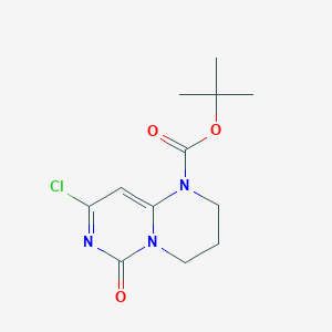 molecular formula C12H16ClN3O3 B8776163 Tert-butyl 8-chloro-6-oxo-2,3,4,6-tetrahydro-1H-pyrimido[1,6-A]pyrimidine-1-carboxylate 