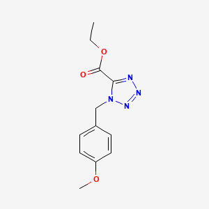 molecular formula C12H14N4O3 B8776182 ethyl 1-(4-methoxybenzyl)-1H-tetrazole-5-carboxylate 