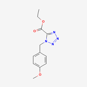 molecular formula C12H14N4O3 B8776182 ethyl 1-[(4-methoxyphenyl)methyl]-1H-1,2,3,4-tetrazole-5-carboxylate 