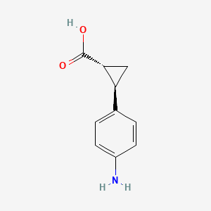 molecular formula C10H11NO2 B8776188 (1R,2R)-2-(4-aminophenyl)cyclopropane-1-carboxylic acid 