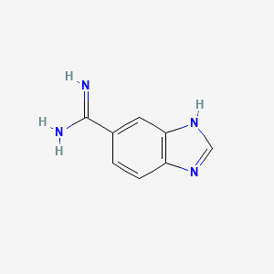 molecular formula C8H8N4 B8776203 1H-Benzimidazole-5-carboximidamide CAS No. 71892-45-0