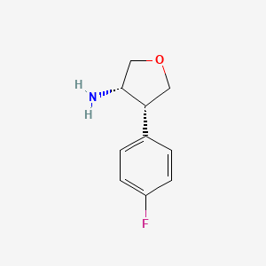 molecular formula C10H12FNO B8776264 (3S,4R)-4-(4-fluorophenyl)oxolan-3-amine 