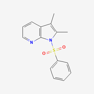 molecular formula C15H14N2O2S B8776270 1H-Pyrrolo[2,3-b]pyridine, 2,3-dimethyl-1-(phenylsulfonyl)- 