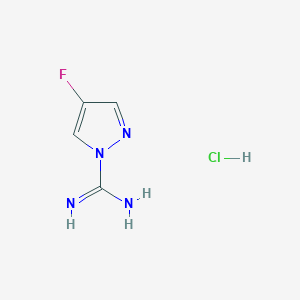 molecular formula C4H6ClFN4 B8776415 4-Fluoro-1H-pyrazole-1-carboximidamide hydrochloride 