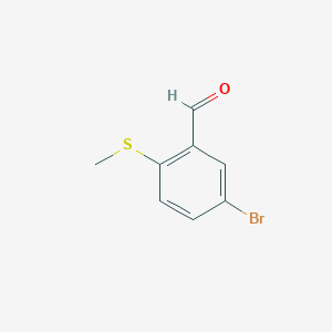 molecular formula C8H7BrOS B8776457 5-Bromo-2-methylsulfanylbenzaldehyde 