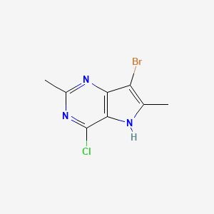 molecular formula C8H7BrClN3 B8776513 7-Bromo-4-chloro-2,6-dimethyl-5H-pyrrolo[3,2-d]pyrimidine 