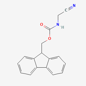 molecular formula C17H14N2O2 B8776557 Carbamic acid, (cyanomethyl)-, 9H-fluoren-9-ylmethyl ester CAS No. 117087-82-8