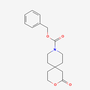 molecular formula C17H21NO4 B8776721 3-Oxa-9-azaspiro[5.5]undecane-9-carboxylic acid, 2-oxo-, phenylmethyl ester 