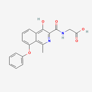 molecular formula C19H16N2O5 B8776767 N-(4-Hydroxy-1-methyl-8-phenoxyisoquinoline-3-carbonyl)glycine CAS No. 916171-77-2