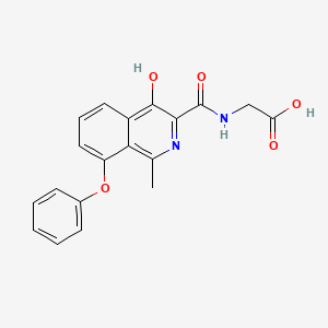 B8776767 2-(4-hydroxy-1-methyl-8-phenoxyisoquinoline-3-carboxamido)acetic acid CAS No. 916171-77-2