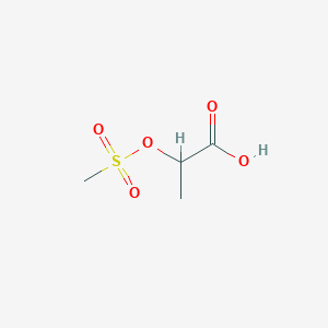molecular formula C4H8O5S B8776907 2-((Methylsulfonyl)oxy)propanoic acid 