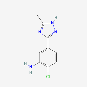 molecular formula C9H9ClN4 B8776944 2-Chloro-5-(5-methyl-1H-1,2,4-triazol-3-yl)aniline CAS No. 648917-60-6