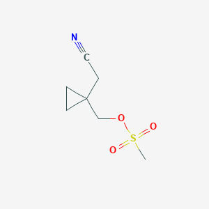 molecular formula C7H11NO3S B8776949 (1-(Cyanomethyl)cyclopropyl)methyl Methanesulfonate 