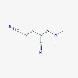molecular formula C8H9N3 B8776961 4-[(Dimethylamino)methylidene]pent-2-enedinitrile 