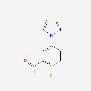molecular formula C10H7ClN2O B8777144 2-Chloro-5-(1h-pyrazol-1-yl)benzaldehyde 