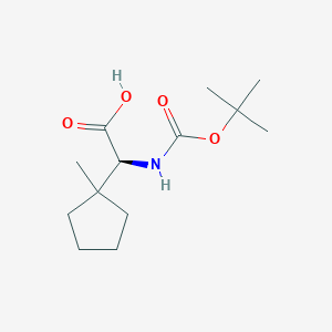 molecular formula C13H23NO4 B8777175 (2S)-2-{[(tert-Butoxy)carbonyl]amino}-2-(1-methylcyclopentyl)acetic acid 