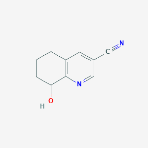 molecular formula C10H10N2O B8777209 8-Hydroxy-5,6,7,8-tetrahydroquinoline-3-carbonitrile 