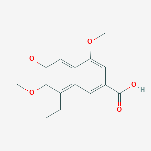 molecular formula C16H18O5 B8777244 8-Ethyl-4,6,7-trimethoxy-2-naphthoic acid 