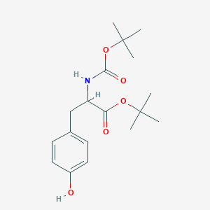 molecular formula C18H27NO5 B8777276 Tert-butyl 2-{[(tert-butoxy)carbonyl]amino}-3-(4-hydroxyphenyl)propanoate 