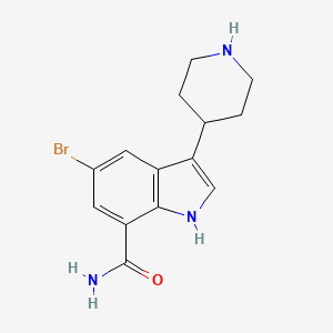 molecular formula C14H16BrN3O B8777312 5-bromo-3-(4-piperidinyl)-1H-indole-7-carboxamide CAS No. 860625-19-0
