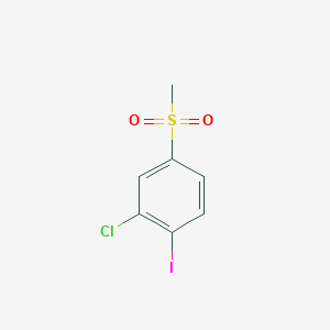 molecular formula C7H6ClIO2S B8777510 2-Chloro-1-iodo-4-(methylsulfonyl)benzene 
