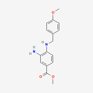 molecular formula C16H18N2O3 B8777515 Methyl 3-amino-4-(4-methoxybenzylamino)benzoate 