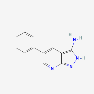 molecular formula C12H10N4 B8777647 5-phenyl-1H-pyrazolo[3,4-b]pyridin-3-amine 