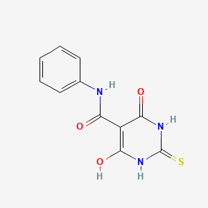 molecular formula C11H9N3O3S B8777654 6-hydroxy-4-oxo-N-phenyl-2-sulfanylidene-1H-pyrimidine-5-carboxamide 