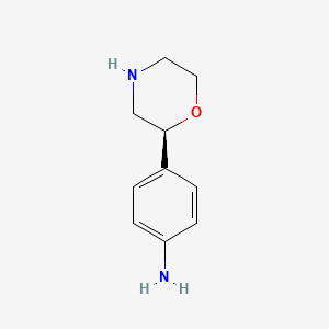molecular formula C10H14N2O B8777665 (S)-4-(Morpholin-2-yl)aniline 