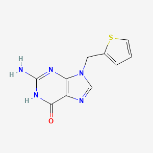 molecular formula C10H9N5OS B8777685 2-Amino-9-(thiophen-2-ylmethyl)-1H-purin-6(9H)-one CAS No. 104162-69-8