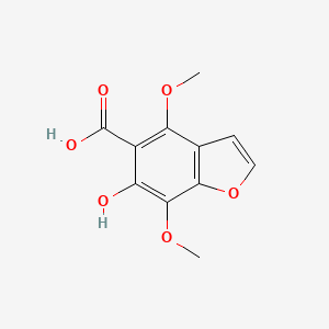 molecular formula C11H10O6 B8777749 6-Hydroxy-4,7-dimethoxybenzofuran-5-carboxylic acid CAS No. 68094-07-5