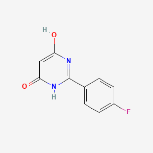 molecular formula C10H7FN2O2 B8777763 2-(4-Fluorophenyl)-6-hydroxypyrimidin-4(3H)-one 
