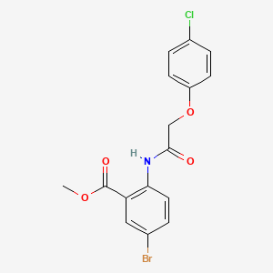 molecular formula C16H13BrClNO4 B8777956 Methyl 5-bromo-2-(2-(4-chlorophenoxy)acetamido)benzoate 