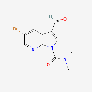 molecular formula C11H10BrN3O2 B8778045 1H-Pyrrolo[2,3-b]pyridine-1-carboxamide, 5-bromo-3-formyl-N,N-dimethyl- 