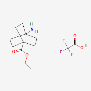 molecular formula C13H20F3NO4 B8778069 Ethyl 4-aminobicyclo[2.2.2]octane-1-carboxylate 2,2,2-trifluoroacetate 