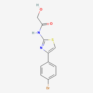 molecular formula C11H9BrN2O2S B8778310 N-[4-(4-bromophenyl)-1,3-thiazol-2-yl]-2-hydroxyacetamide 