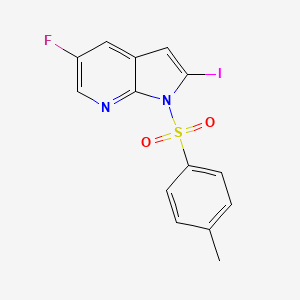 molecular formula C14H10FIN2O2S B8778352 1H-Pyrrolo[2,3-b]pyridine, 5-fluoro-2-iodo-1-[(4-methylphenyl)sulfonyl]- 