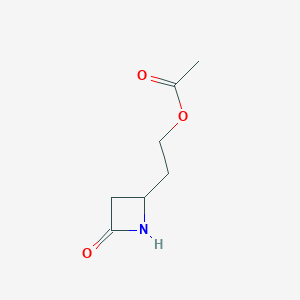 molecular formula C7H11NO3 B8778374 2-(4-Oxoazetidin-2-yl)ethyl acetate CAS No. 64066-60-0