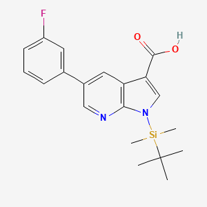molecular formula C20H23FN2O2Si B8778432 1-(tert-butyldimethylsilyl)-5-(3-fluorophenyl)-1H-pyrrolo[2,3-b]pyridine-3-carboxylic acid 