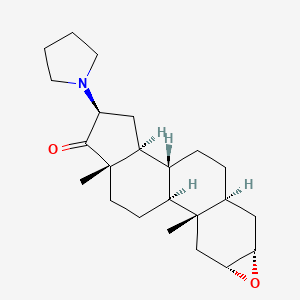 molecular formula C23H35NO2 B8778447 Androstan-17-one,2,3-epoxy-16-(1-pyrrolidinyl)-(2alpha,3alpha,5alpha,16alpha,17beta)- 