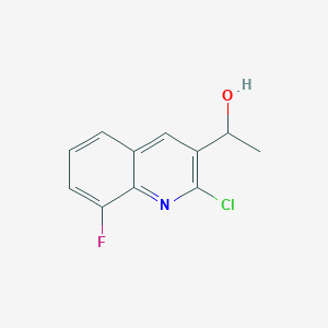 molecular formula C11H9ClFNO B8778476 1-(2-Chloro-8-fluoroquinolin-3-yl)ethanol CAS No. 1065481-25-5