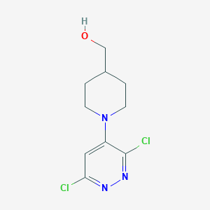 molecular formula C10H13Cl2N3O B8778523 [1-(3,6-Dichloro-pyridazin-4-YL)-piperidin-4-YL]-methanol 