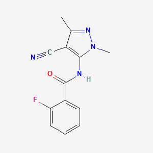 N-(4-cyano-2,5-dimethylpyrazol-3-yl)-2-fluorobenzamide