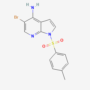 molecular formula C14H12BrN3O2S B8778610 5-bromo-1-tosyl-1H-pyrrolo[2,3-b]pyridin-4-amine 