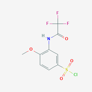 molecular formula C9H7ClF3NO4S B8778625 4-Methoxy-3-(2,2,2-trifluoroacetamido)benzenesulfonyl chloride 