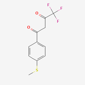 molecular formula C11H9F3O2S B8778715 1,3-Butanedione, 4,4,4-trifluoro-1-[4-(methylthio)phenyl]- CAS No. 134731-32-1