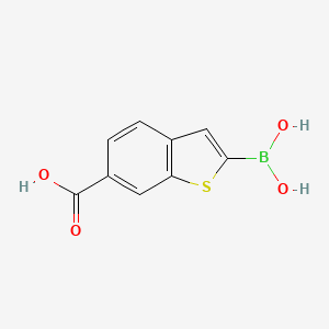 molecular formula C9H7BO4S B8778718 2-Boronobenzo[b]thiophene-6-carboxylic acid 
