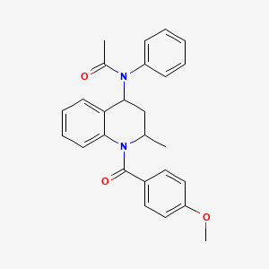 molecular formula C26H26N2O3 B8778793 N-{1-[(4-methoxyphenyl)carbonyl]-2-methyl-1,2,3,4-tetrahydroquinolin-4-yl}-N-phenylacetamide 